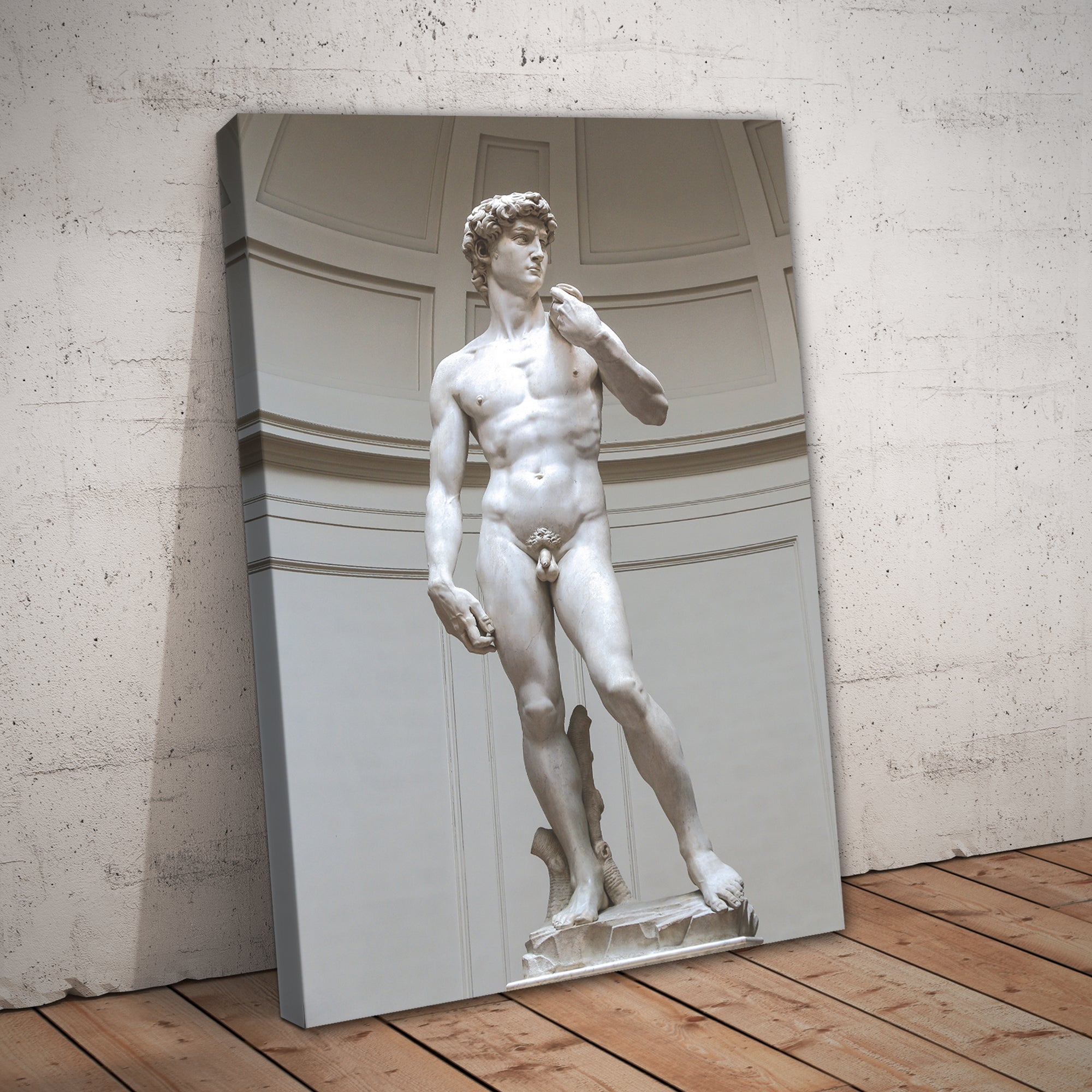 Silver Ink Print - Statue of David by Michelangelo Canvas Print